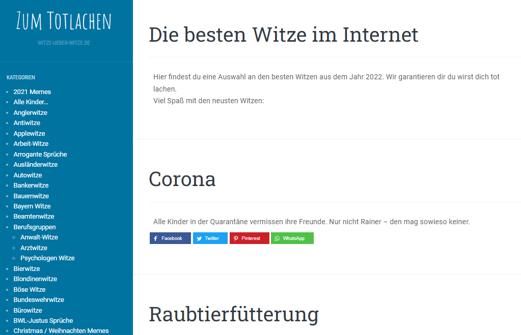 Witzeseite Witze über Witze